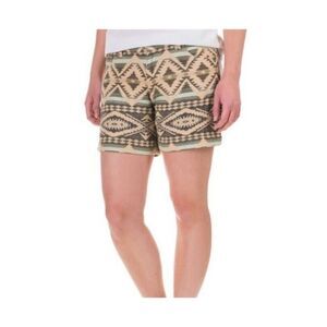 Dylan By True Grit Women's Short Mid Rise Aztec Western 100% Cotton Knit 8